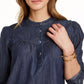 Tommy Hilfiger Blusa Feminina Gola Alta Azul Tamanho Grande