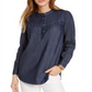 Tommy Hilfiger Blusa Feminina Gola Alta Azul Tamanho Grande