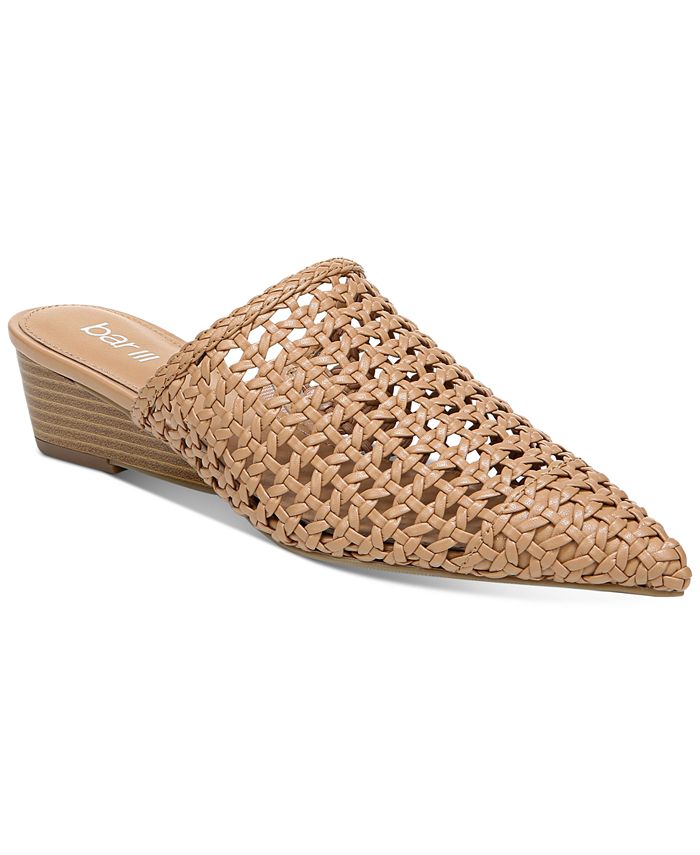 Sapatos Bar III Woven Mules Femininos Vermelhos Tamanho 9,5 M