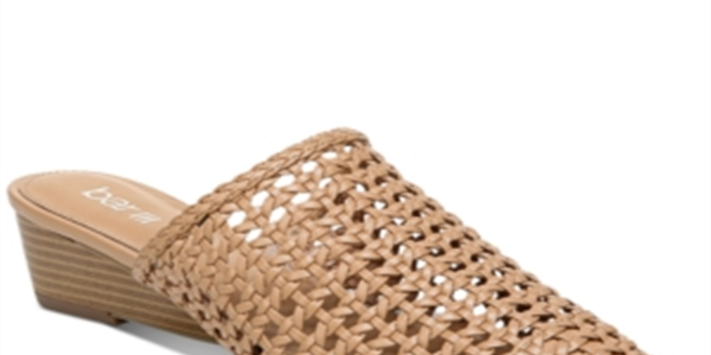 Sapatos Bar III Woven Mules Femininos Vermelhos Tamanho 9,5 M