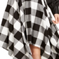 Saia feminina com bainha em lenço xadrez Buffalo Bar III, preta, tamanho XXS