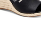 Calvin Klein Sandálias Femininas Britta Couro Abertas Plataforma Casual Pretas Tamanho 9,5 M