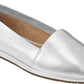 Aerosoles Feminino Couro Holland Flat Prata Tamanho 9,5 M