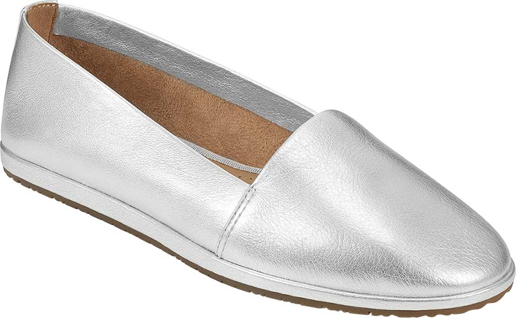 Aerosoles Feminino Couro Holland Flat Prata Tamanho 9,5 M