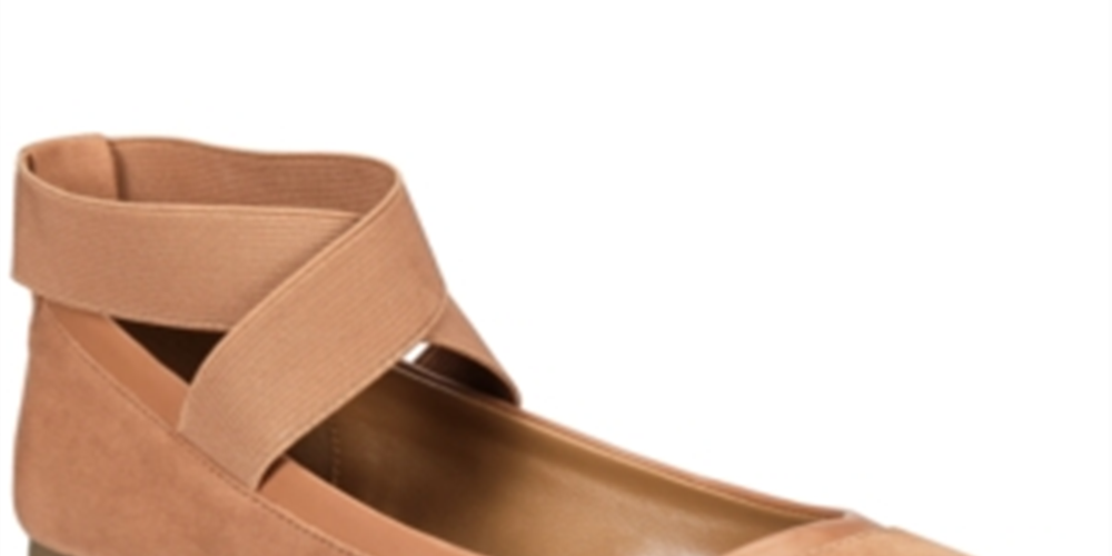 Sapatilhas de balé femininas Style &amp; Co Beaa com bico fechado e tiras laterais, marrom, tamanho 9,5 M