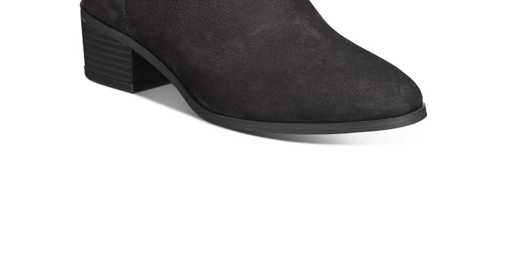 Botas femininas Giani Bernini Putneyy de couro com salto, pretas, tamanho 5 M