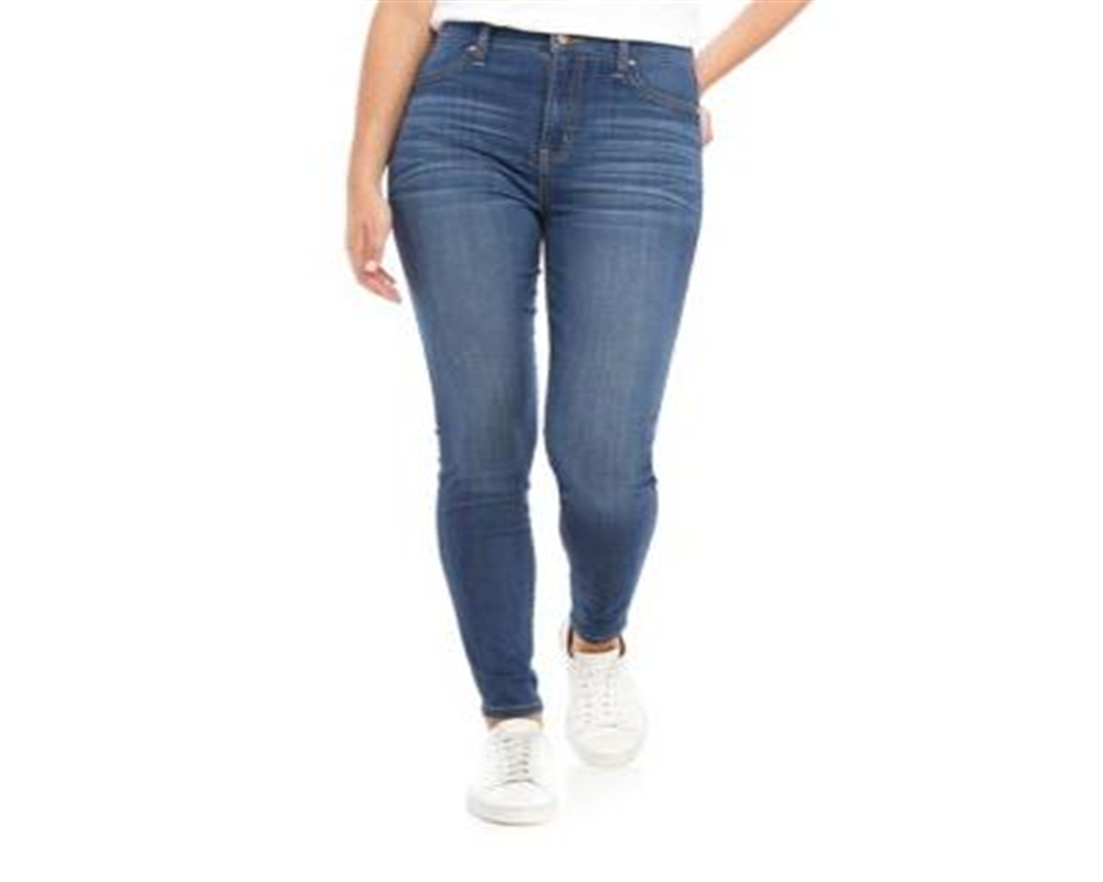 Calça jeans skinny feminina rosa celebridade, cintura alta, azul, tamanho 1