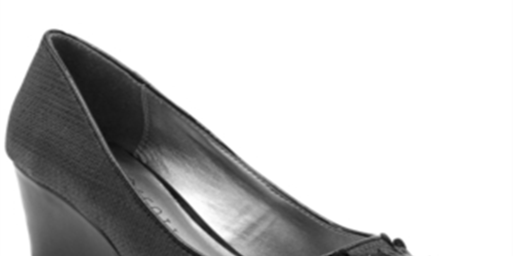 Sandálias femininas Karen Scott Coraa Peep Wedge, pretas, tamanho 5,5 M