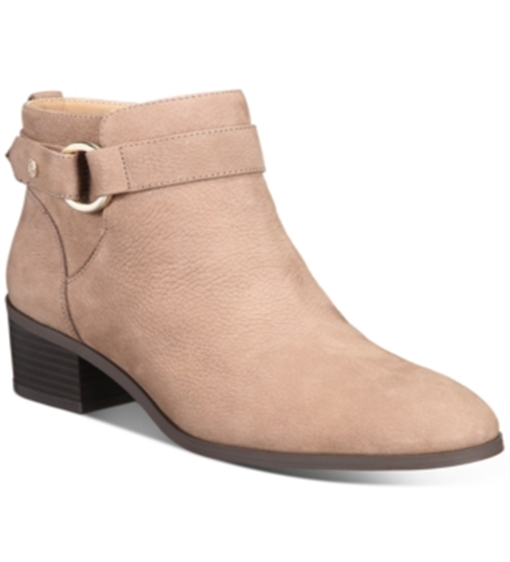 Botas femininas Giani Bernini Putneyy de couro com salto alto, marrom, tamanho 9,5M