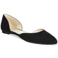Sapatilhas de balé femininas Nine West Starship de couro com bico fino, pretas, tamanho 6,5 M