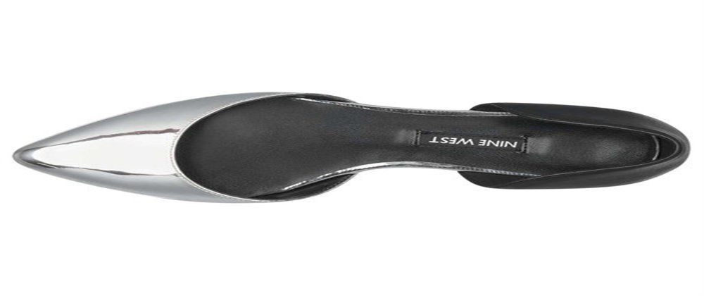 Sapatilhas de balé femininas Nine West Starship de couro com bico fino, pretas, tamanho 6,5 M