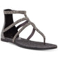 Sandália feminina Jessica Simpson Cammie Thong, prateada, tamanho 5,5 M