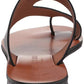 Sandálias femininas Kenneth Cole New York com tira de couro e bico redondo, tamanho 6 M, pretas
