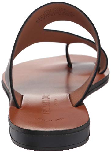 Sandálias femininas Kenneth Cole New York com tira de couro e bico redondo, tamanho 6 M, pretas