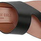 Sandálias femininas Kenneth Cole New York com tira de couro e bico redondo, tamanho 6 M, pretas