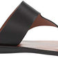 Sandálias femininas Kenneth Cole New York com tira de couro e bico redondo, tamanho 6 M, pretas