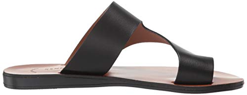 Sandálias femininas Kenneth Cole New York com tira de couro e bico redondo, tamanho 6 M, pretas