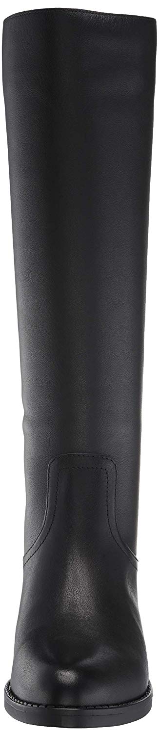 Steve Madden Jasper Leather Almond Toe Joelho Alto Feminino Preto Tamanho 11 M
