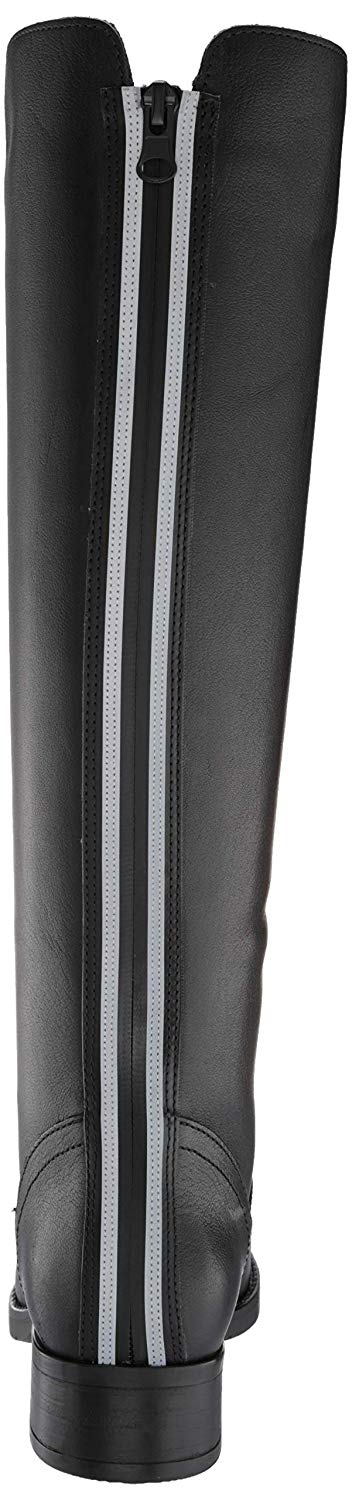 Steve Madden Jasper Leather Almond Toe Joelho Alto Feminino Preto Tamanho 11 M
