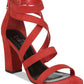 Bar III Blythe Feminino Aberto Toe Plataforma Tiras No Tornozelo Vermelho Tamanho 10 M