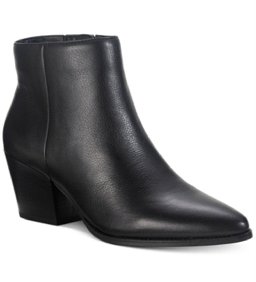 American Rag Botas femininas de couro com zíper e salto bloco, com amortecimento e conforto Eryn, bico fino, tamanho 9,5 M