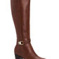 Botas femininas Giani Bernini Rozario de couro, bico fechado, cano alto, marrom, tamanho 5,5 M