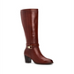 Botas femininas Giani Bernini Rozario de couro, bico fechado, cano alto, marrom, tamanho 5,5 M