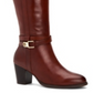 Botas femininas Giani Bernini Rozario de couro, bico fechado, cano alto, marrom, tamanho 5,5 M