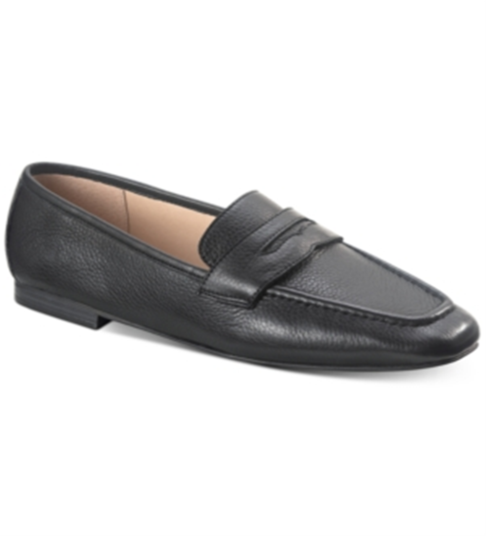 American Rag Mocassim Feminino Cammie Couro Biqueira Fechada Preto Tamanho 8,5 M