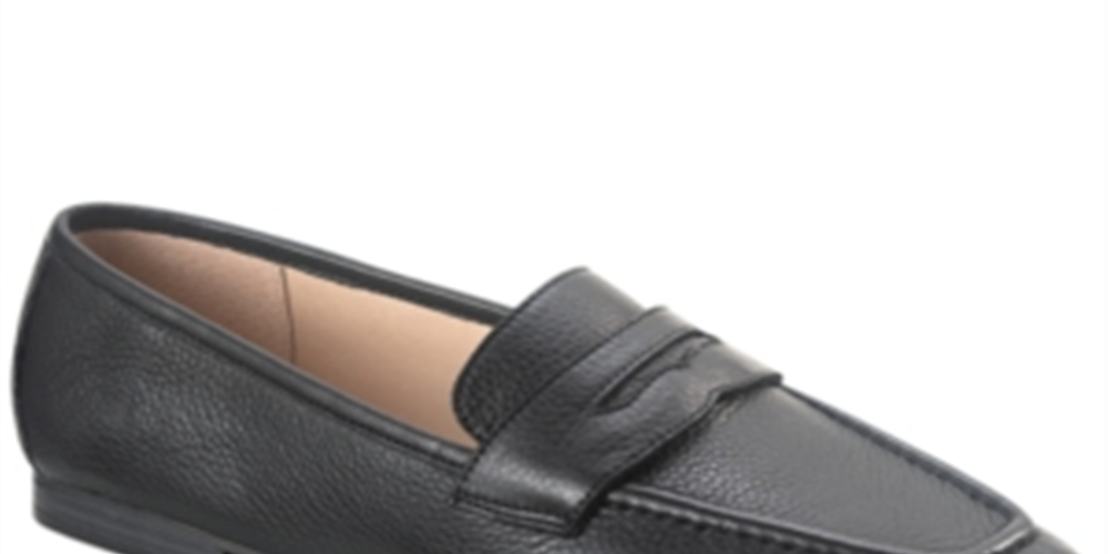 American Rag Mocassim Feminino Cammie Couro Biqueira Fechada Preto Tamanho 8,5 M