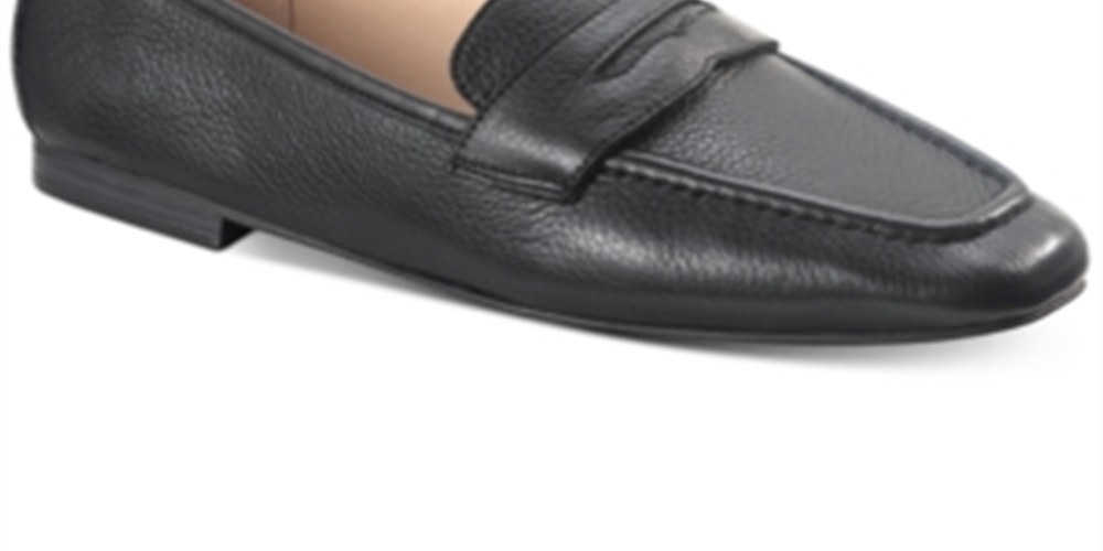 American Rag Mocassim Feminino Cammie Couro Biqueira Fechada Preto Tamanho 8,5 M