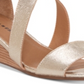 Lucky Brand Sandálias femininas Jenley de couro com bico aberto, plataforma casual, tamanho 8 M, prateadas