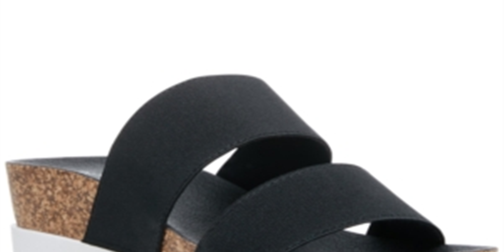 Sandália feminina Madden Girl Nikkii Wedge preta tamanho 8 M