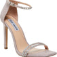 Sandálias femininas Steve Madden Collette de duas peças com strass, rosa, tamanho 5,5 M