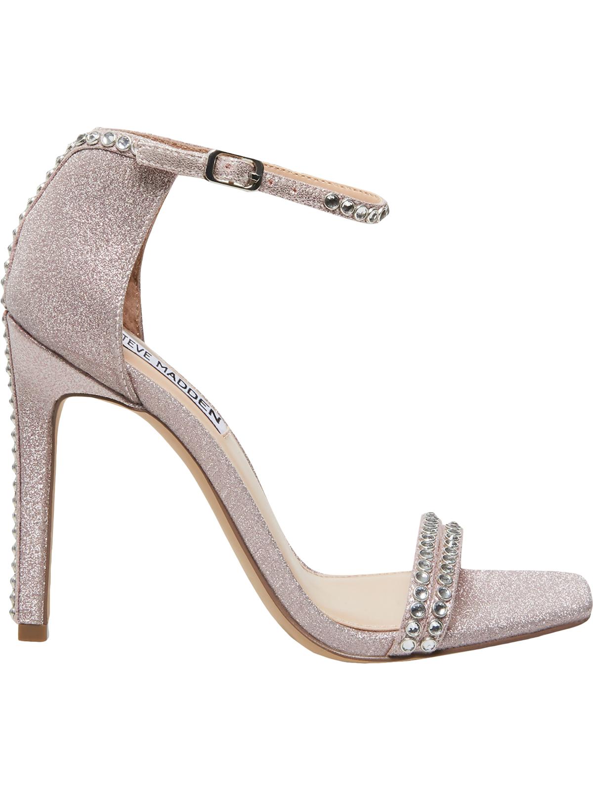 Sandálias femininas Steve Madden Collette de duas peças com strass, rosa, tamanho 5,5 M