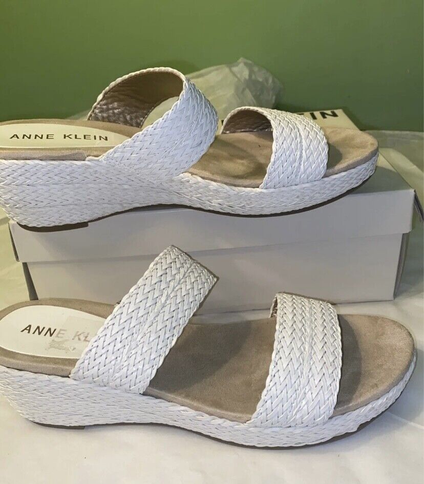 Chinelo Anne Klein Zala Feminino Branco Tamanho 11 M