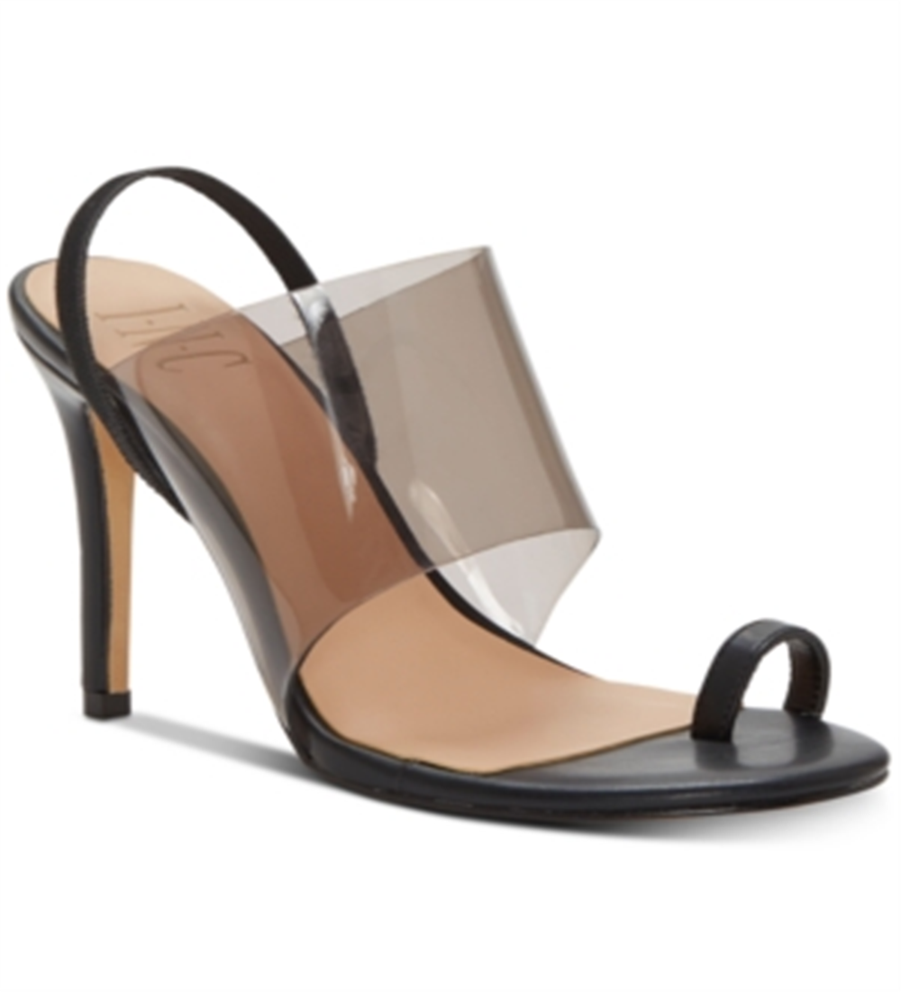 INC International Concepts Rylea Sapatos Femininos com Biqueira Aberta e Salto Fino para Ocasiões Especiais, Preto, Tamanho 6 M