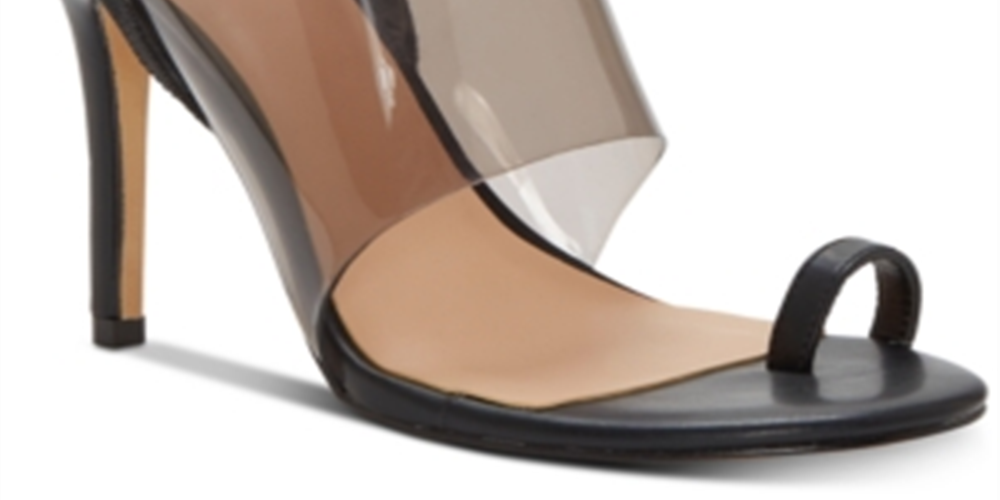 INC International Concepts Rylea Sapatos Femininos com Biqueira Aberta e Salto Fino para Ocasiões Especiais, Preto, Tamanho 6 M