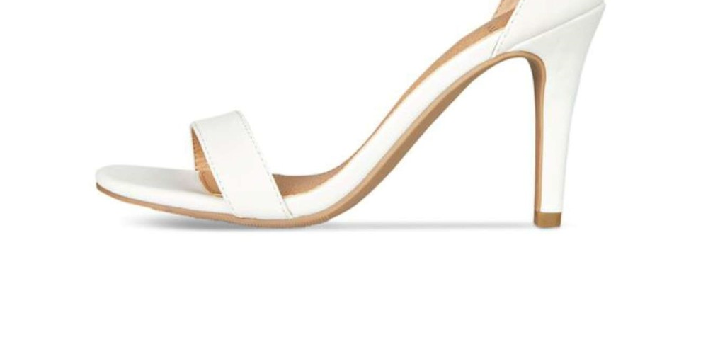 Material Girl Sandália Feminina Blaire Fabric Open Toe Ocasião Especial Tira no Tornozelo Branca Tamanho 9,5M