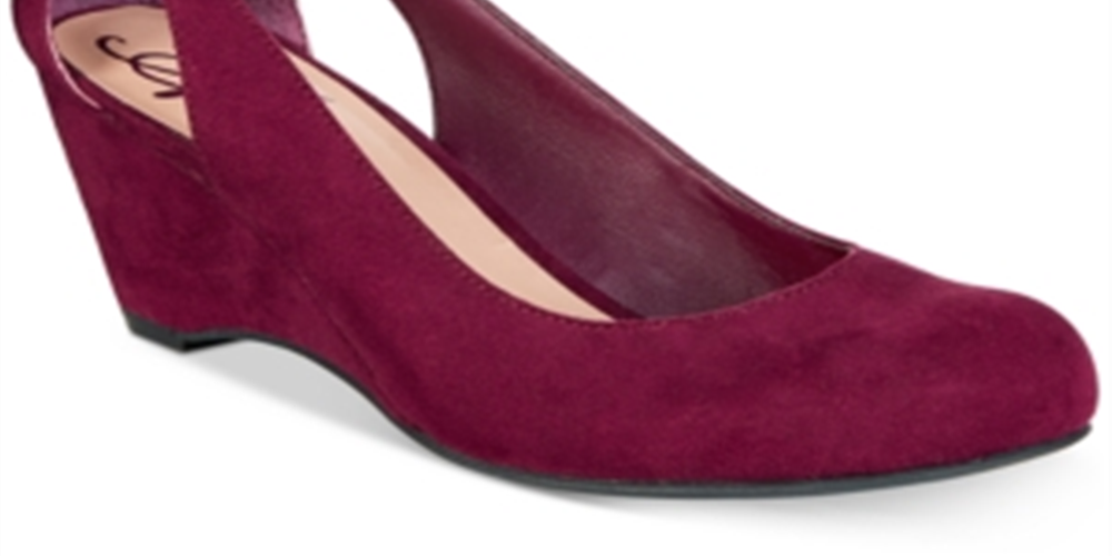 Sandálias plataforma casuais femininas American Rag AMILEY de camurça com bico fechado, vinho, tamanho 10M