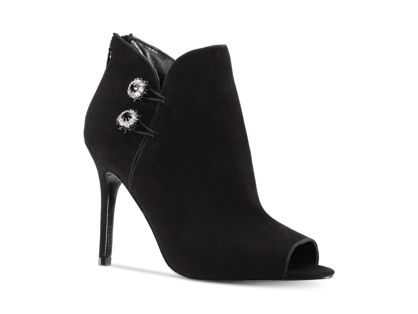 Botas femininas Nina Mirela Fabric Open Toe Fashion Black Size 9 M