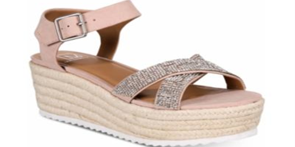 Material Girl Sandálias plataforma casuais femininas Mbrinnyf de algodão com bico aberto, rosa, tamanho 7 M