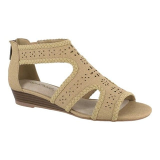 Easy Street Women's Linen Thelma Sandal Brown Size 7.5 M