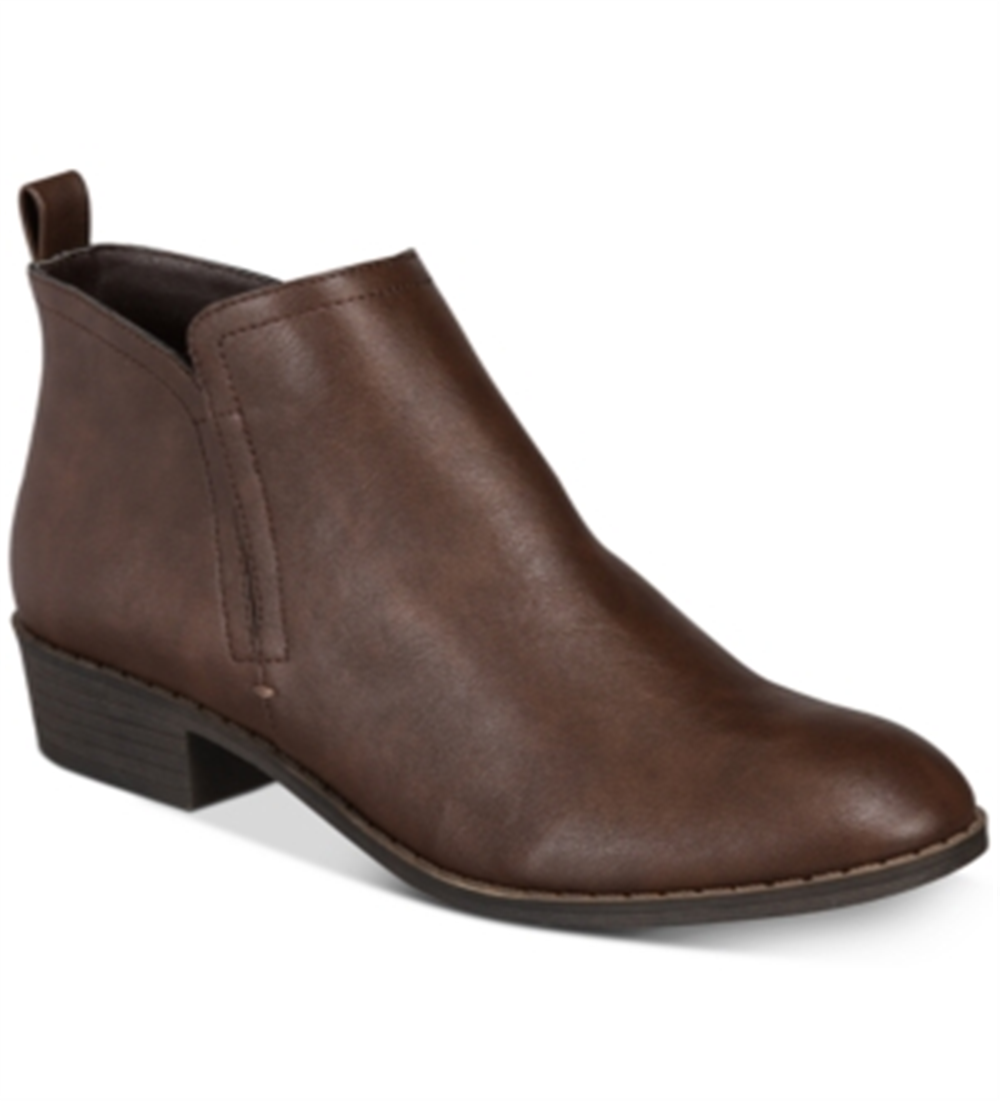 Botas femininas American Rag bico redondo na altura do tornozelo marrom tamanho 7,5 W