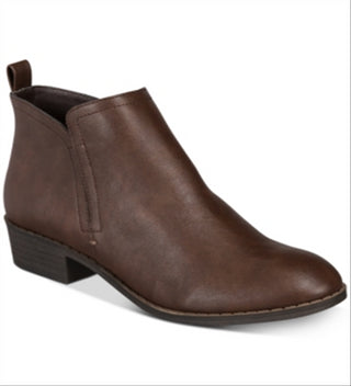 Botas femininas American Rag bico redondo na altura do tornozelo marrom tamanho 7,5 W
