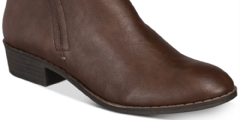 Botas femininas American Rag bico redondo na altura do tornozelo marrom tamanho 7,5 W