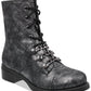 Botas femininas Guess Meera com bico fechado e cano curto, pretas, tamanho 8,5 M