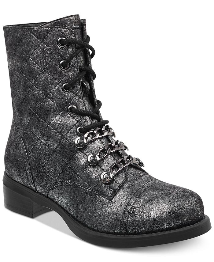 Botas femininas Guess Meera com bico fechado e cano curto, pretas, tamanho 8,5 M