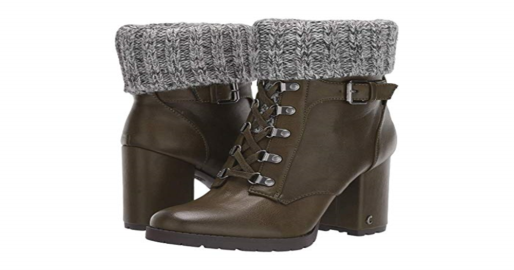 Botas de motociclista femininas Circus By Sam Edelman Calgary de couro sintético com cadarço, verde, tamanho 9M