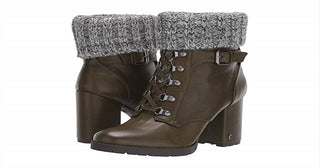 Botas de motociclista femininas Circus By Sam Edelman Calgary de couro sintético com cadarço, verde, tamanho 9M